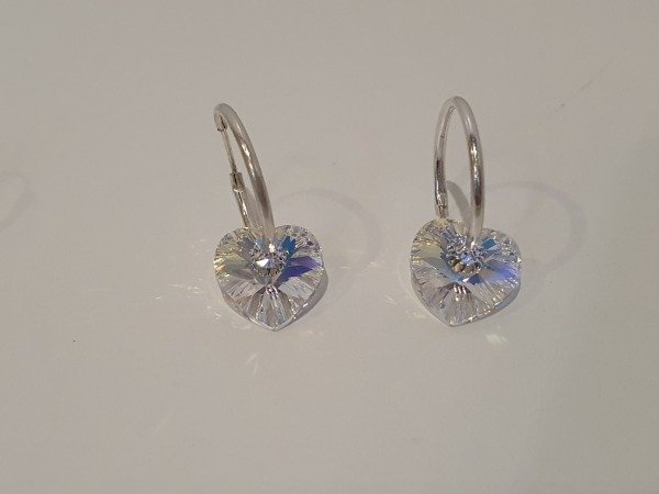 Argollitas plata 925 corazon aurora boreal