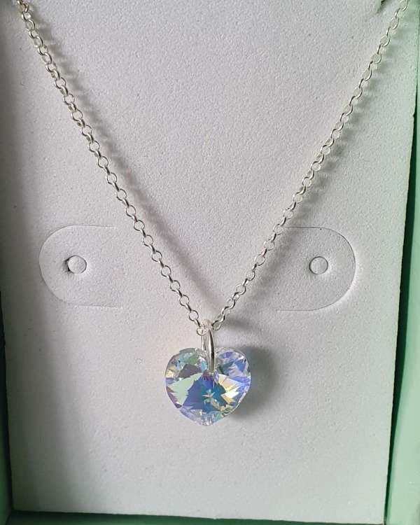 Collar plata 925 corazón Aurora Boreal