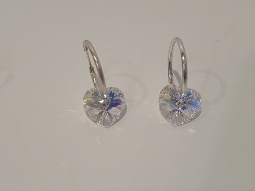 Argollitas plata 925 corazon aurora boreal